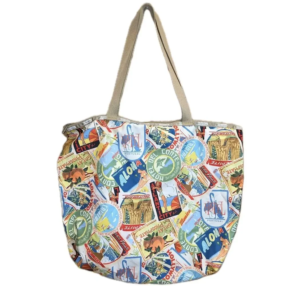 EUC Vintage LeSportsac Travel Design Medium Tote (Measurements In Photos) - Picture 1 of 7